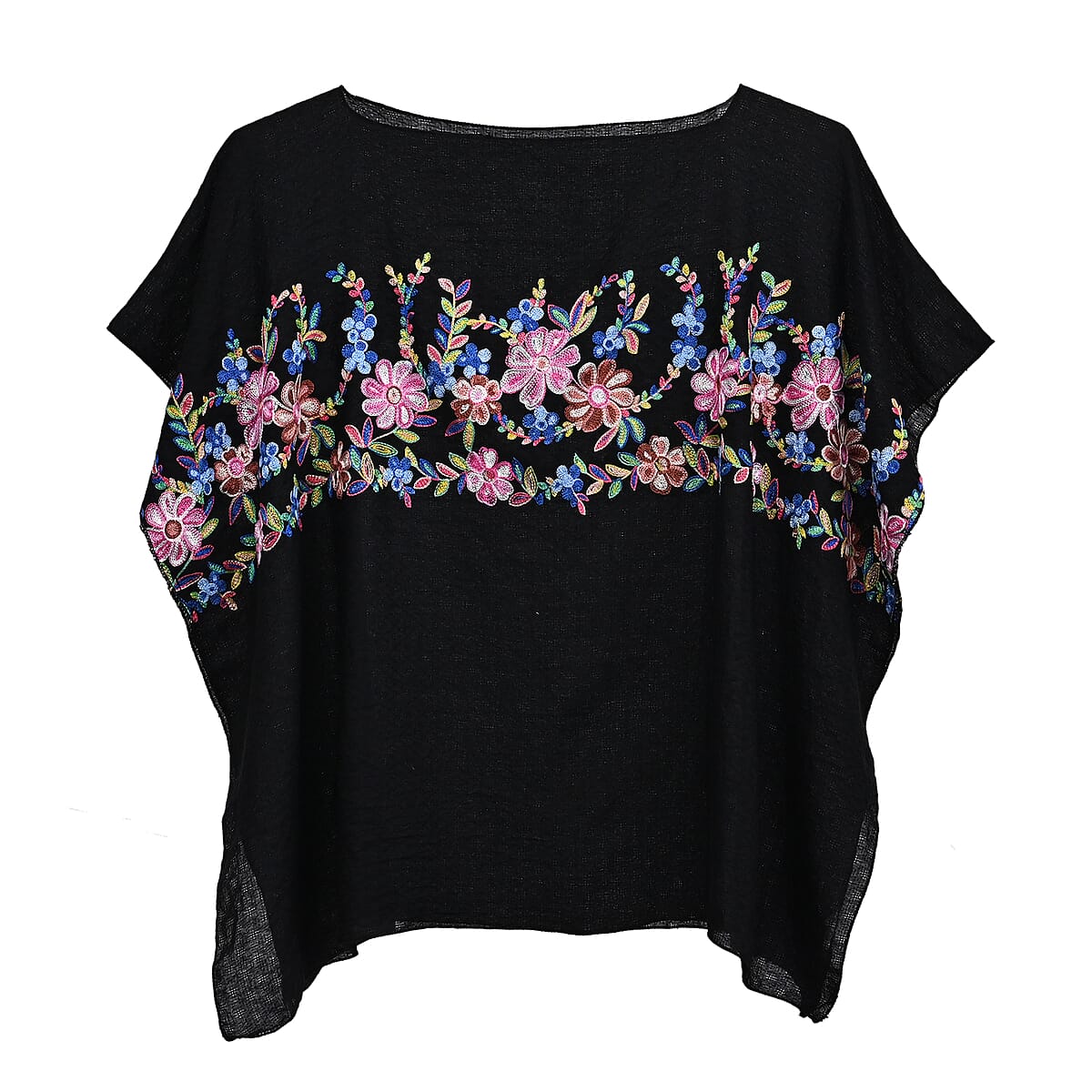 La Marey Black Floral Embroidery Kaftan image number 2