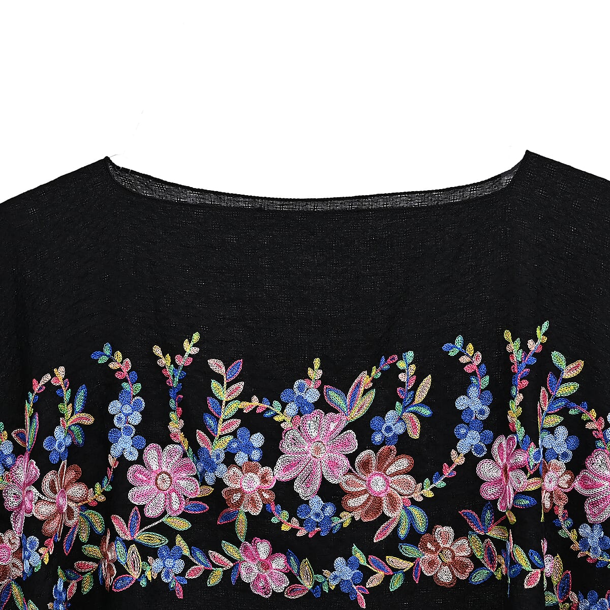 La Marey Black Floral Embroidery Kaftan image number 3