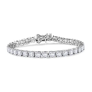D'Joy Moissanite (Rnd 5mm) Bracelet in Rhodium Over Sterling Silver (7.25 In) 15.70 ctw