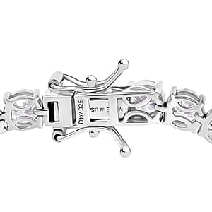 D'Joy Moissanite 15.70 ctw Bracelet in Rhodium Over Sterling Silver (7.25 In)