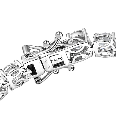 D'Joy Moissanite 13.80 ctw Bracelet in Rhodium Over Sterling Silver (6.50 In)