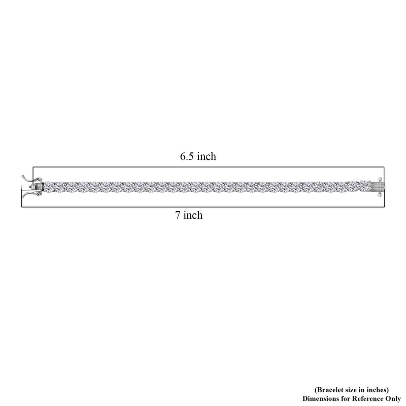 D'Joy Moissanite 13.80 ctw Bracelet in Rhodium Over Sterling Silver (6.50 In)