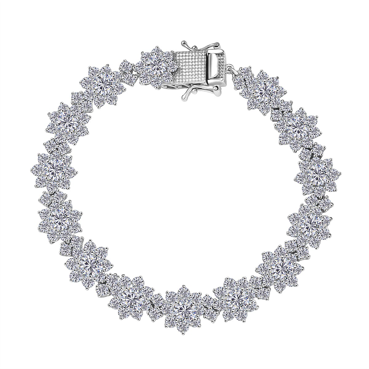 D'Joy Moissanite 12.60 ctw Bracelet in Rhodium Over Sterling Silver (7.25 In) image number 0