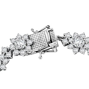 D'Joy Moissanite 12.60 ctw Bracelet in Rhodium Over Sterling Silver (7.25 In)