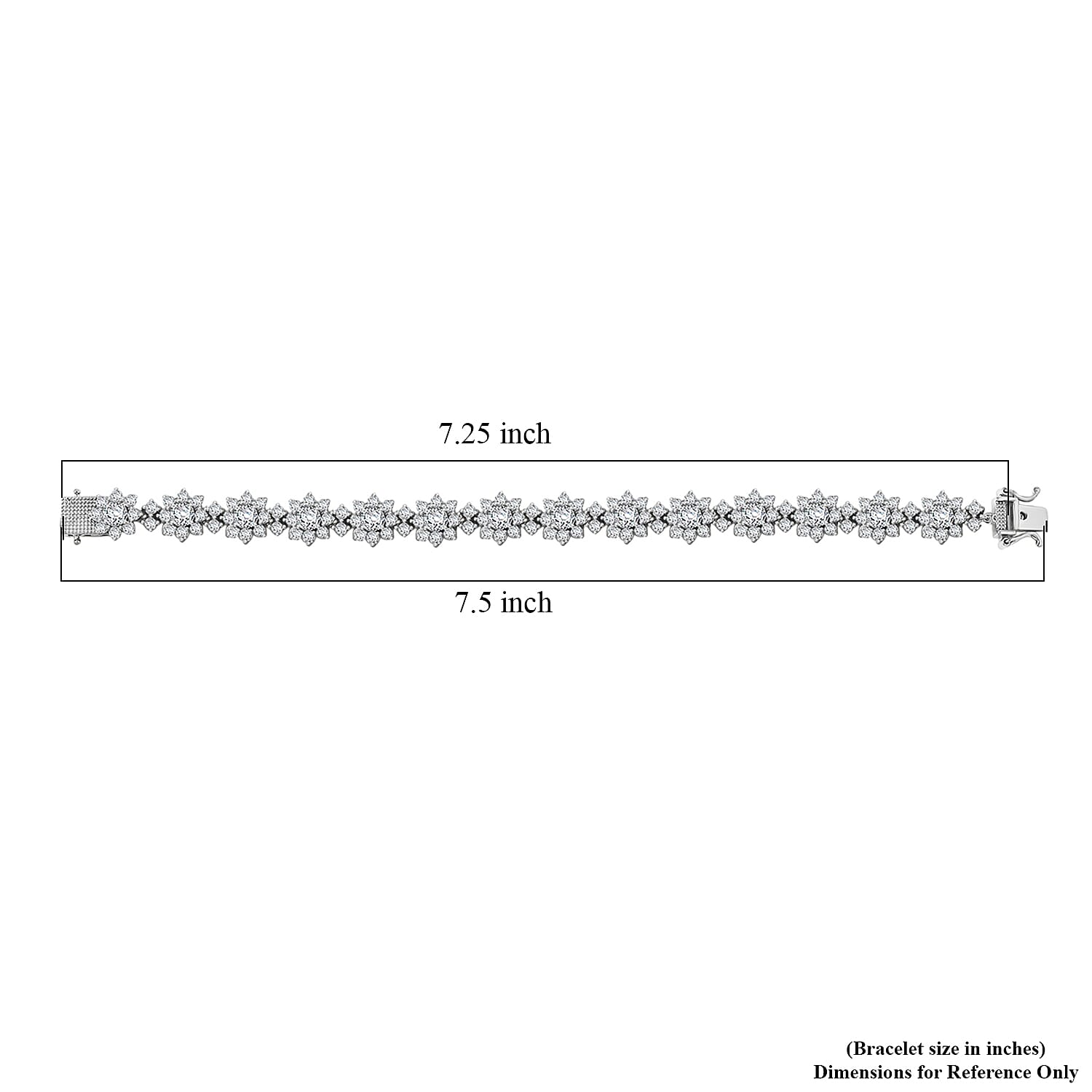 D'Joy Moissanite 12.60 ctw Bracelet in Rhodium Over Sterling Silver (7.25 In)