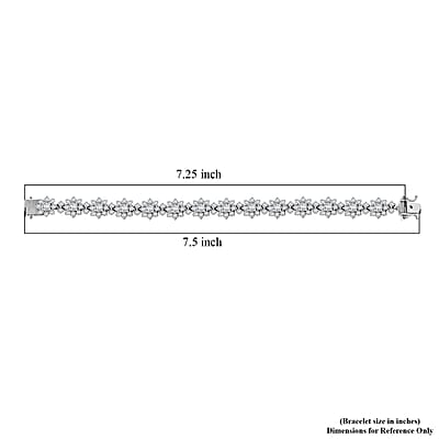 D'Joy Moissanite 12.60 ctw Bracelet in Rhodium Over Sterling Silver (7.25 In)