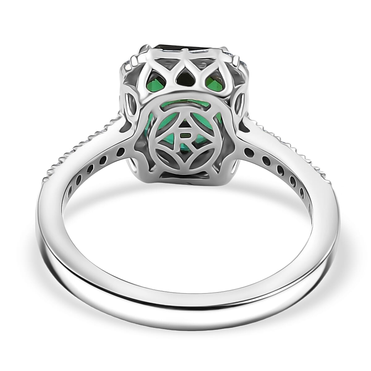 Doorbuster Certified & Appraised Rhapsody AAAA Santa Rosa Tourmaline and E-F VS Diamond 2.99 ctw Ring in 950 Platinum (Size 6.0) 5.90 Grams image number 4