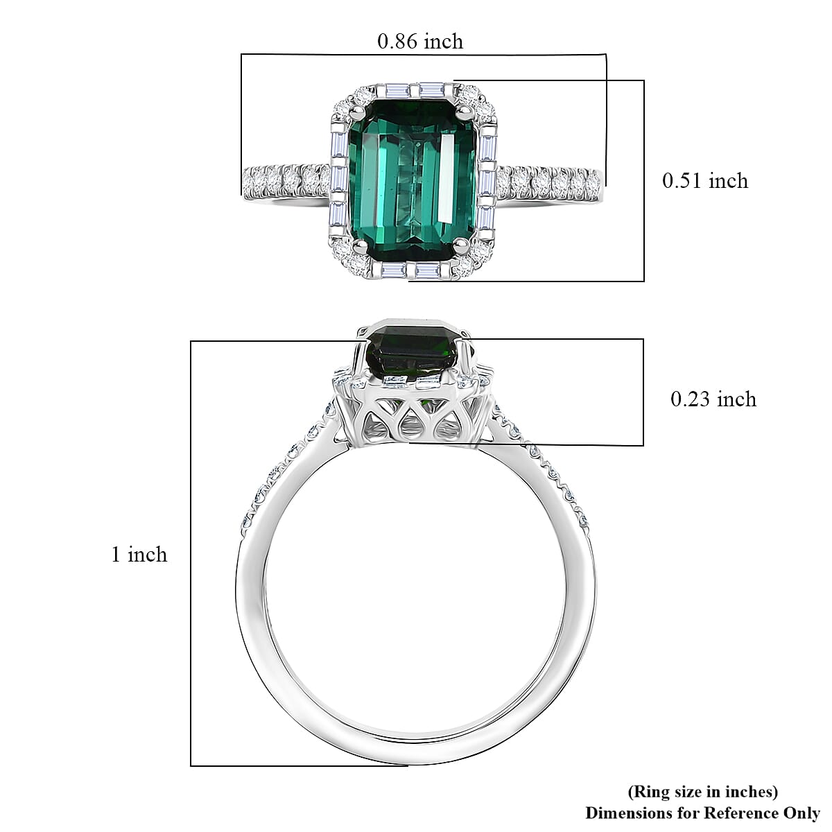 Doorbuster Certified & Appraised Rhapsody AAAA Santa Rosa Tourmaline and E-F VS Diamond 2.99 ctw Ring in 950 Platinum (Size 6.0) 5.90 Grams image number 5