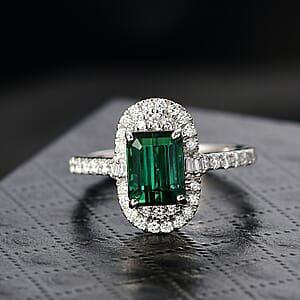 Doorbuster Certified & Appraised Rhapsody AAAA Pirineu Lagoon Tourmaline and Diamond E-F VS 2.35 ctw Ring in 950 Platinum (Size 10.0) 6.10 Grams