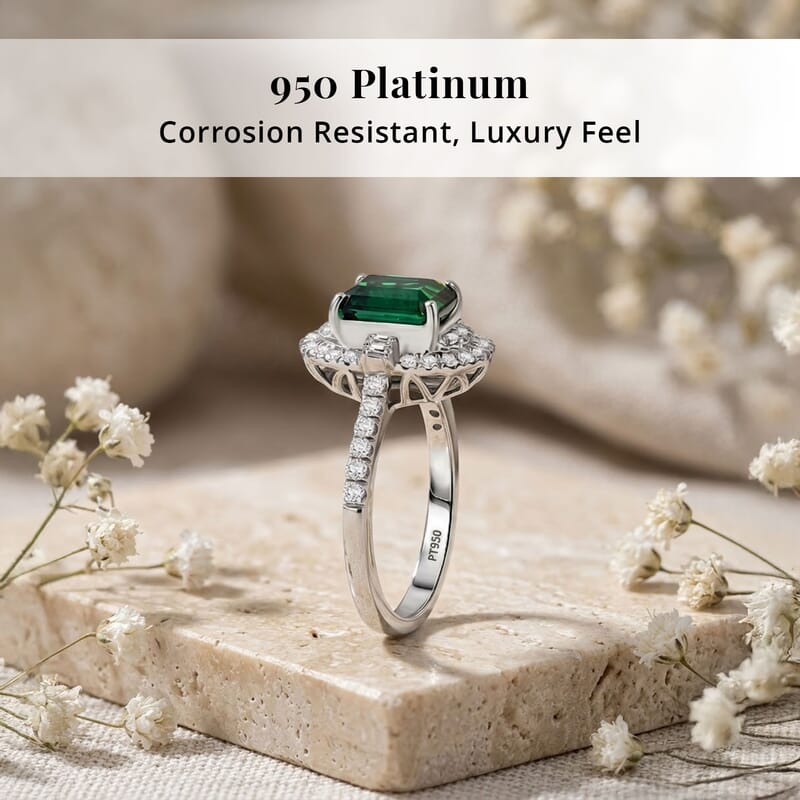 Certified & Appraised Rhapsody AAAA Pirineu Lagoon Tourmaline and Diamond E-F VS 2.35 ctw Ring in 950 Platinum (Size 10.0) 6.10 Grams