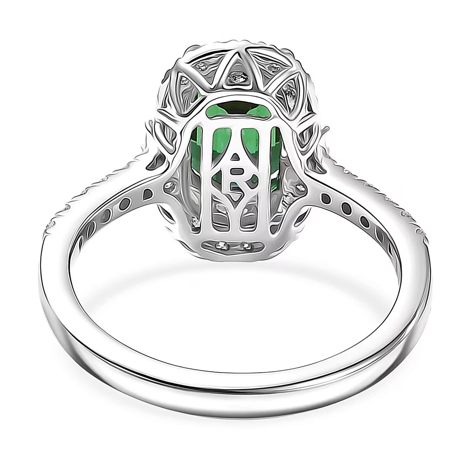 Certified & Appraised Rhapsody AAAA Pirineu Lagoon Tourmaline and Diamond E-F VS 2.35 ctw Ring in 950 Platinum (Size 10.0) 6.10 Grams