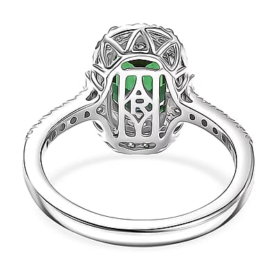 Certified & Appraised Rhapsody AAAA Pirineu Lagoon Tourmaline and Diamond E-F VS 2.35 ctw Ring in 950 Platinum (Size 10.0) 6.10 Grams