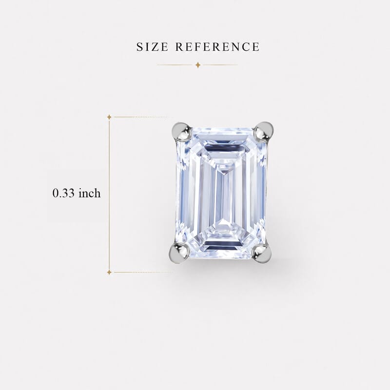 Lab Grown Diamond E-F VS Flat Back Earrings in Rhodium Over Sterling Silver 2.00 ctw