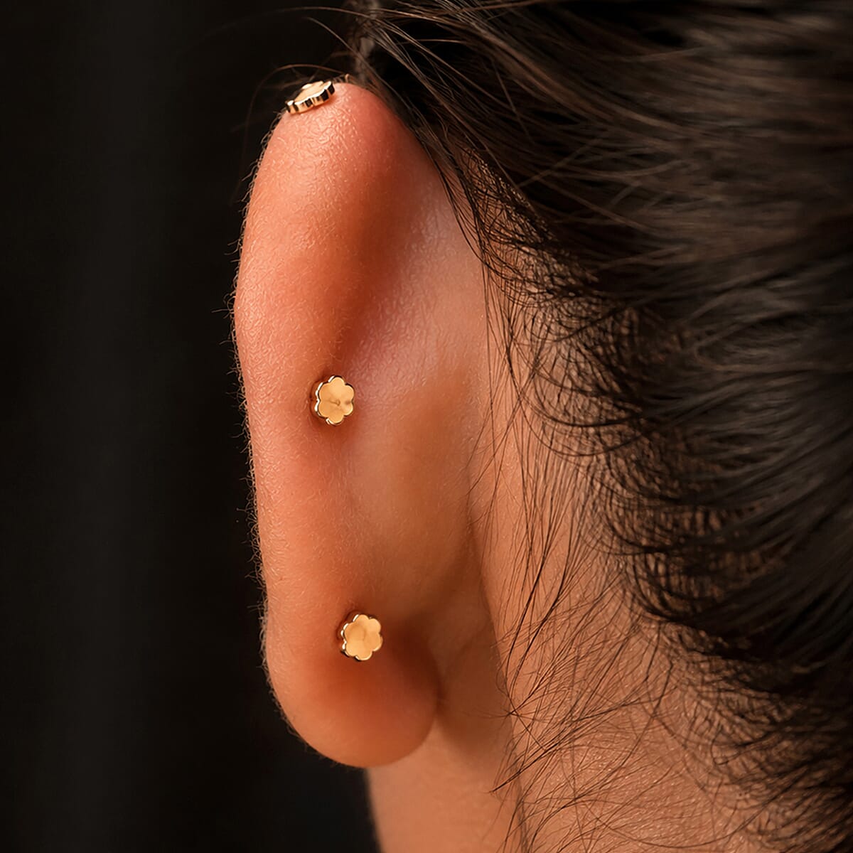 Lab Grown Diamond E-F VS 2.00 ctw Flat Back Earrings in 18K Vermeil Yellow Gold Over Sterling Silver