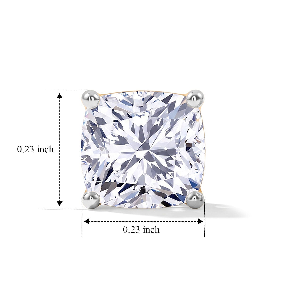 Lab Grown Diamond E-F VS 2.00 ctw Flat Back Earrings in 18K Vermeil Yellow Gold Over Sterling Silver