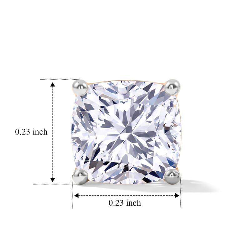 Lab Grown Diamond E-F VS 2.00 ctw Flat Back Earrings in 18K Vermeil Yellow Gold Over Sterling Silver