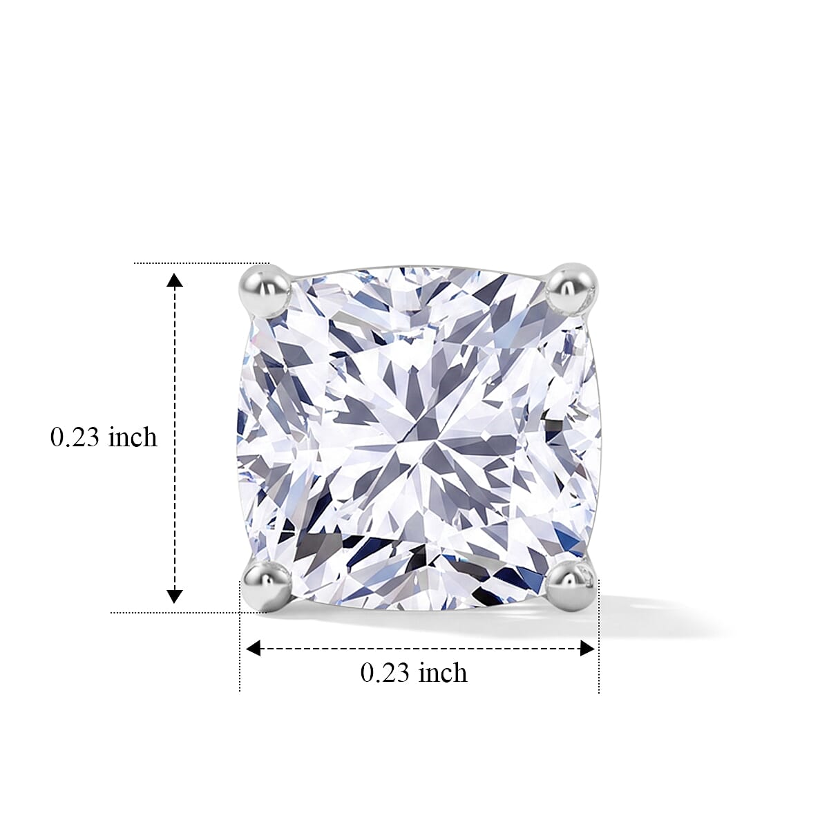 Lab Grown Diamond E-F VS Flat Back Earrings in Rhodium Over Sterling Silver 2.00 ctw