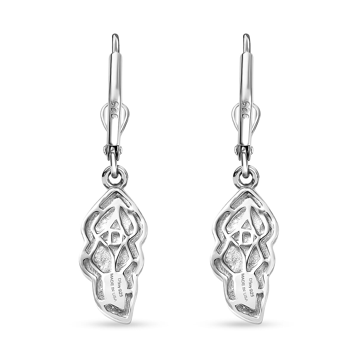 D'Joy Platinum Over Sterling Silver Fancy Earrings (3.11 g)