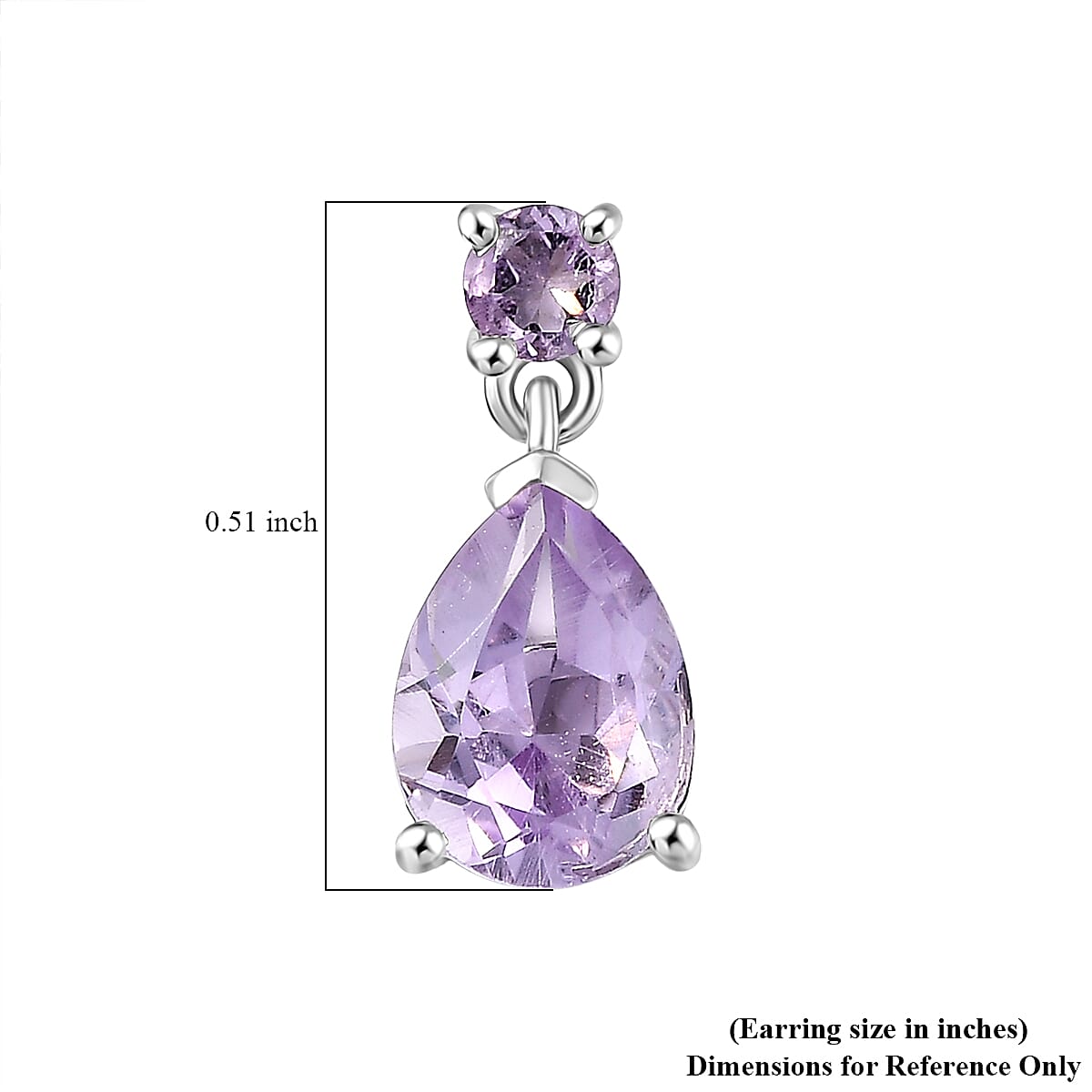D'Joy Rose De France Amethyst 2.20ctw Stud Earrings in Platinum Over Sterling Silver image number 5