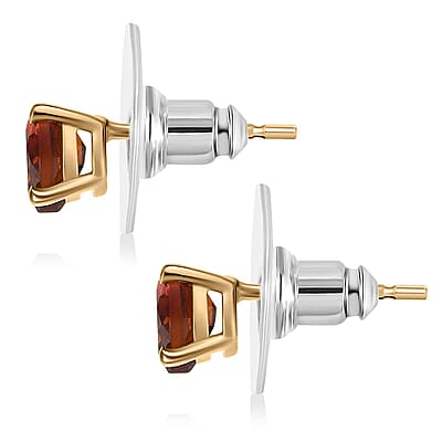 D'Joy Premium Red Citrine 1.45 ctw Flame Heart Earrings in 18K Vermeil Yellow Gold Over Sterling Silver