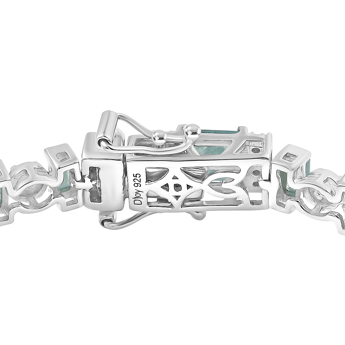 D'Joy Premium Grandidierite and Moissanite 7.50 ctw Celestial Stream Bracelet in Rhodium Over Sterling Silver (6.50 In) image number 3