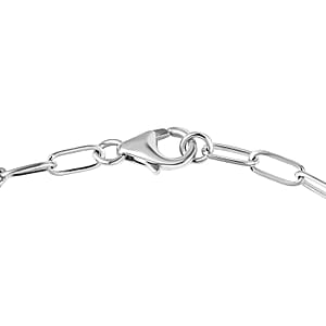 D'Joy Premium Red Citrine and Moissanite 6.10 ctw Chain of Flames Bracelet in Rhodium Over Sterling Silver (7.25 In)