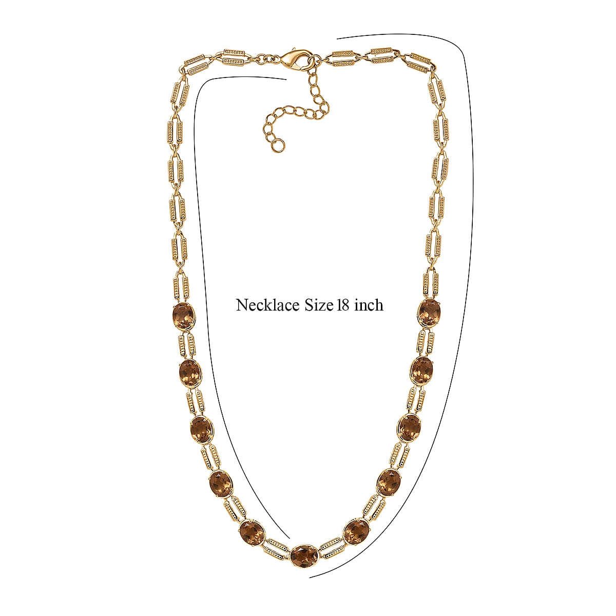 EverTrue Autumn Alexite 20.10 ctw Station Necklace in 18K YG Plated 18-20 Inches  image number 5