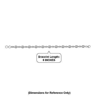 D'Joy Strontium Titanate and Moissanite 9.90 ctw Oval Symphony Bracelet in Rhodium Over Sterling Silver (8.00 In)