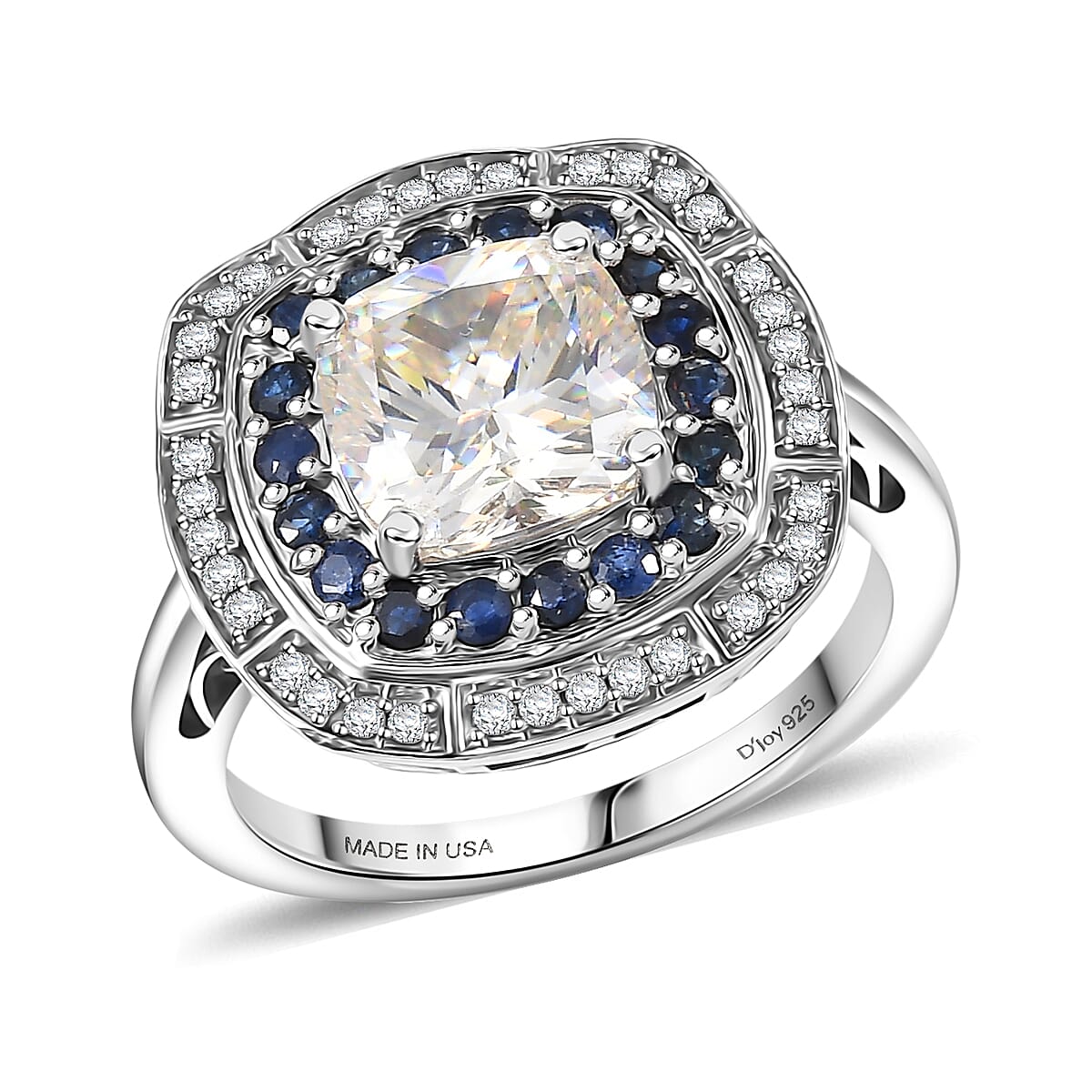 D'Joy Strontium Titanate, Multi Gemstone Ring in Rhodium Over Sterling Silver (Size 10.0) 4.30 ctw
