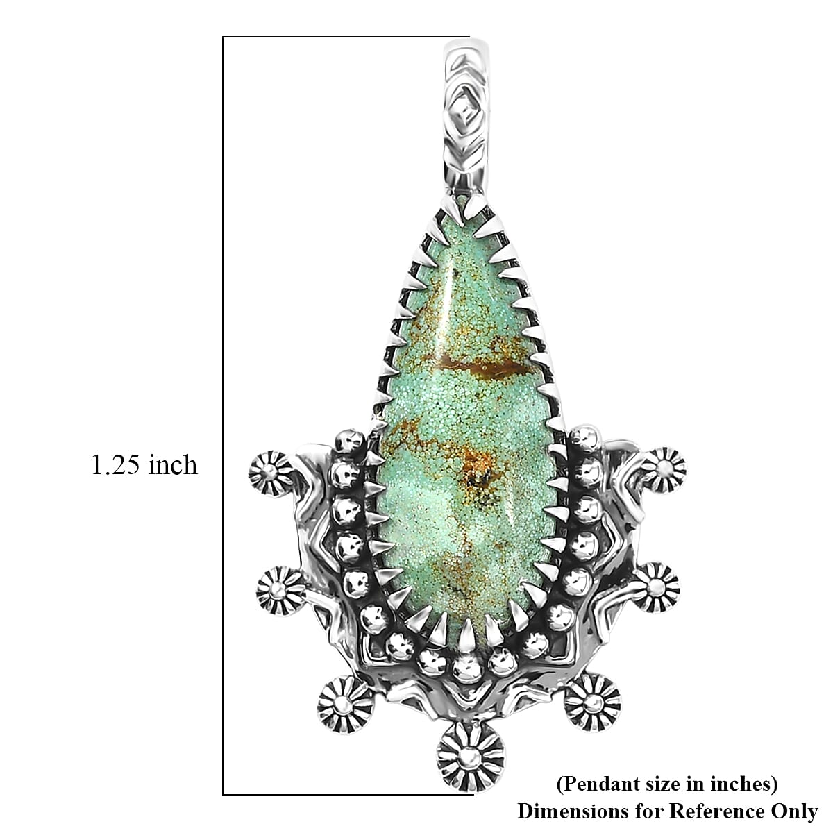 D'Joy Artisan Crafted Premium Royston Turquoise 6.50 ctw Pendant in Black Oxidised Sterling Silver image number 5