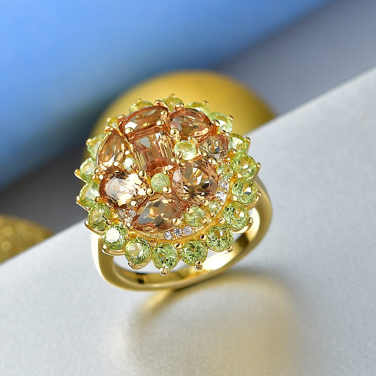 EverTrue Autumn Alexite, Multi Gemstone Ring in 18K YG Plated 6.40 ctw (Size 7.0) image number 1