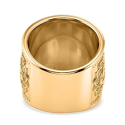 EverTrue Bronzella Collection Rose Flower Band Ring in 18K YG Plated Bronze (Size 5.0)
