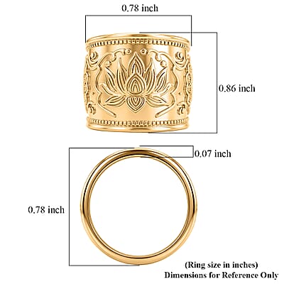 EverTrue Bronzella Collection Rose Flower Band Ring in 18K YG Plated Bronze (Size 5.0)