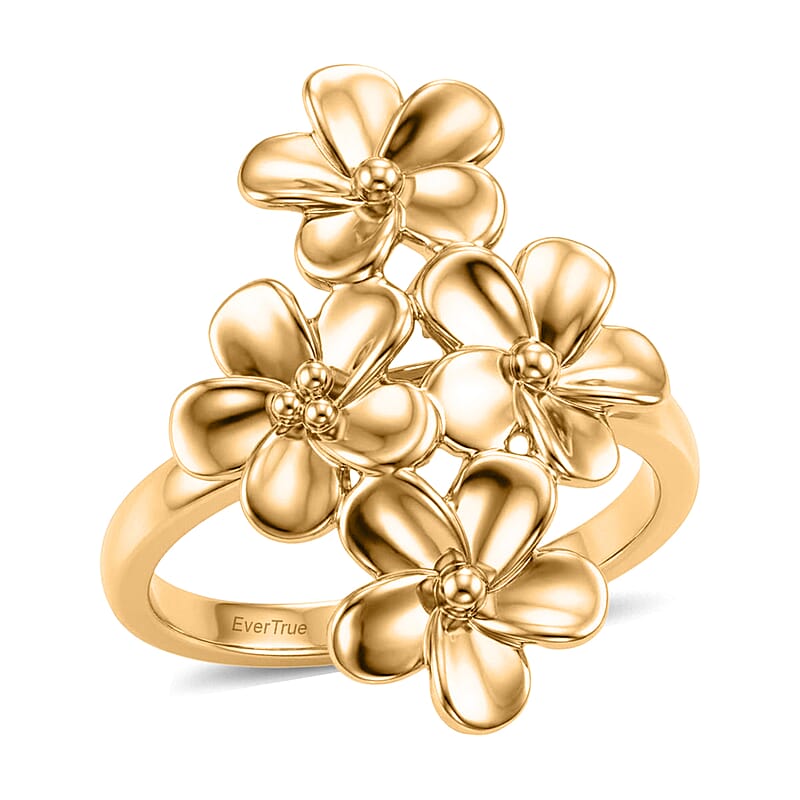 EverTrue Bronzella Collection Floral Ring in 18K Yellow Gold Plated Bronze (Size 5.0)