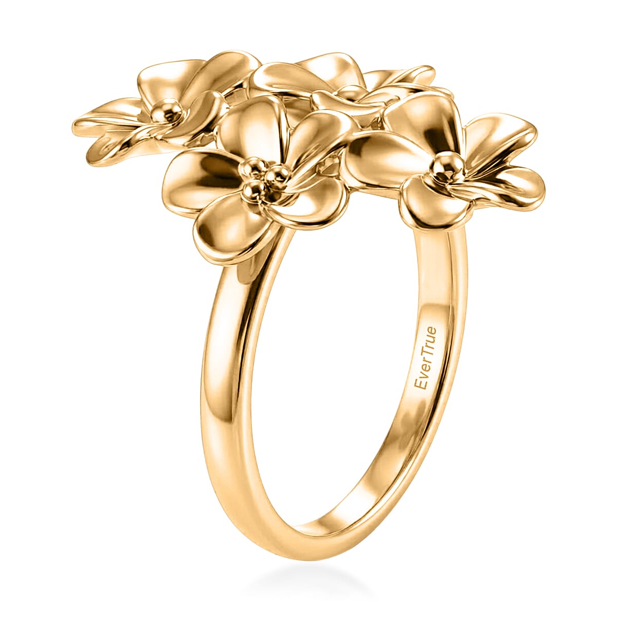 EverTrue Bronzella Collection Floral Ring in 18K Yellow Gold Plated Bronze (Size 5.0)