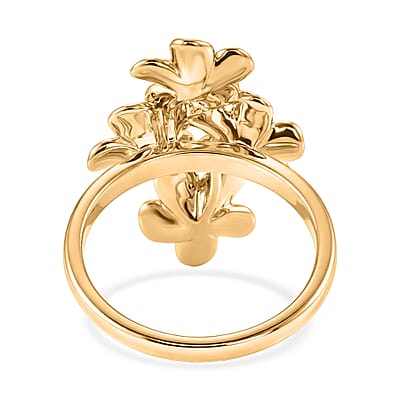 EverTrue Bronzella Collection Floral Ring in 18K Yellow Gold Plated Bronze (Size 5.0)