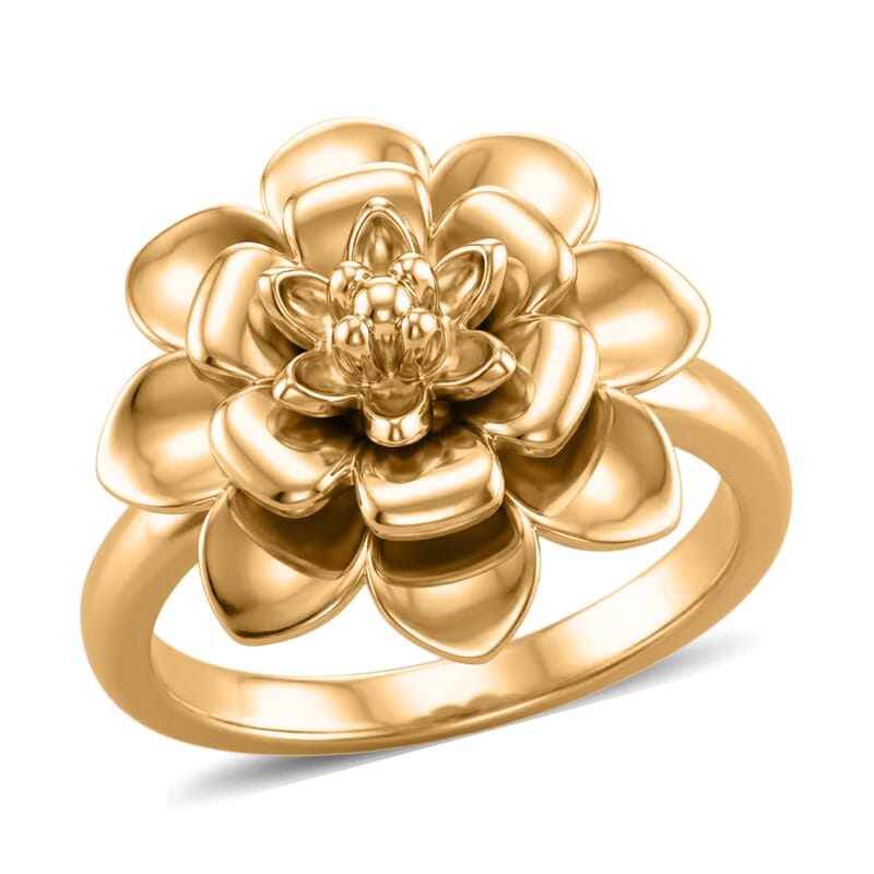 EverTrue Bronzella Collection Floral Ring in 18K YG Plated Bronze (Size 5.0)