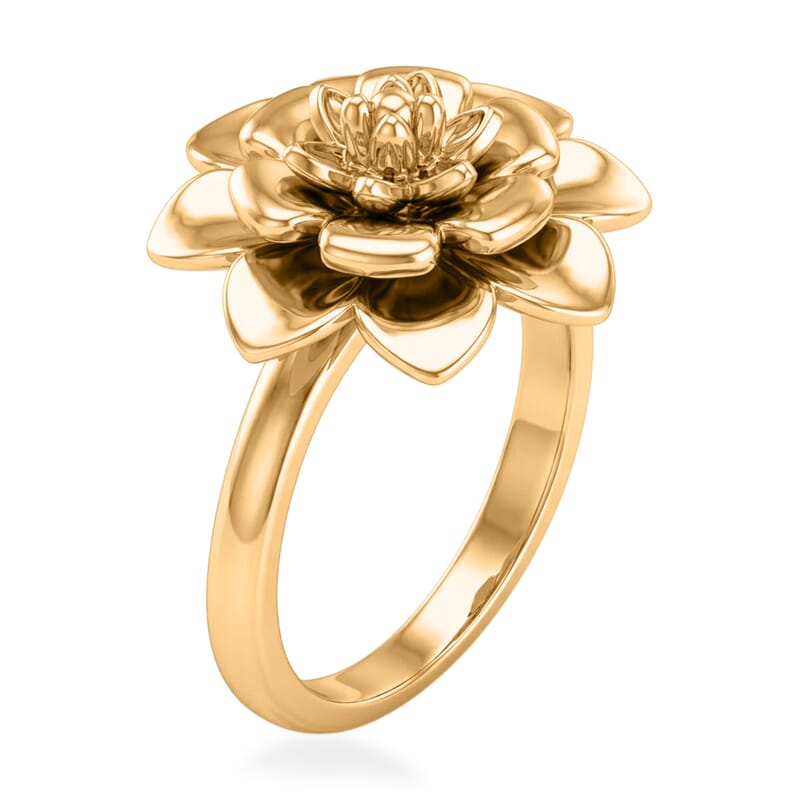 EverTrue Bronzella Collection Floral Ring in 18K YG Plated Bronze (Size 5.0)