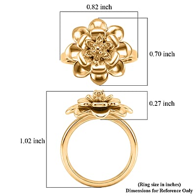 EverTrue Bronzella Collection Floral Ring in 18K YG Plated Bronze (Size 5.0)