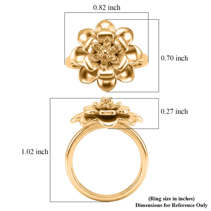 EverTrue Bronzella Collection Floral Ring in 18K YG Plated Bronze (Size 5.0)