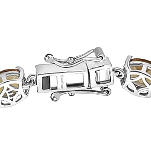 EverTrue Autumn Alexite and Hebei Peridot 11.30 ctw Rose Flower Bracelet in 18K YG Plated and Platinum Bond (7.25 In)