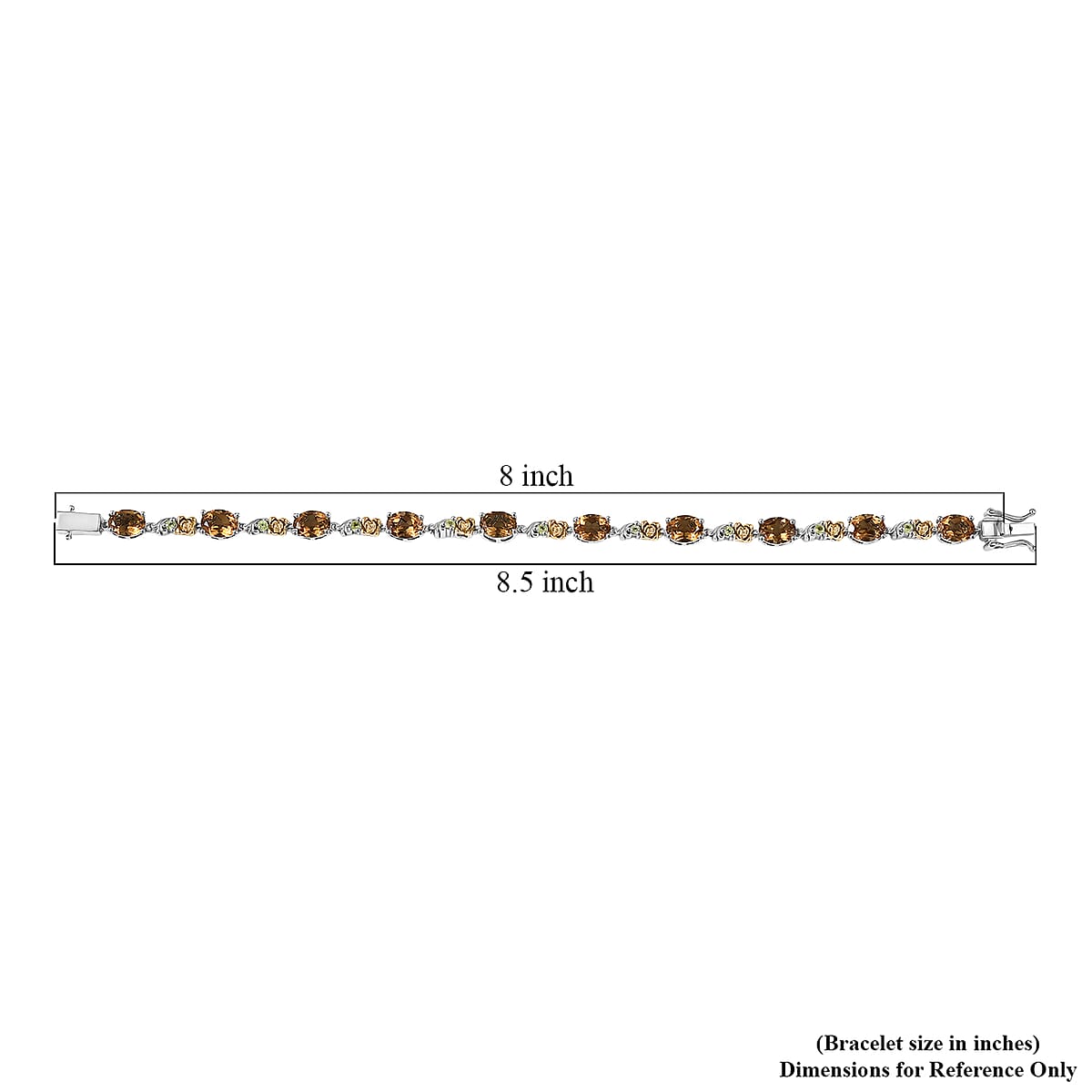 EverTrue Autumn Alexite and Hebei Peridot 12.50 ctw Rose Flower Bracelet in 18K YG Plated and Platinum Bond (8.00 In) image number 4