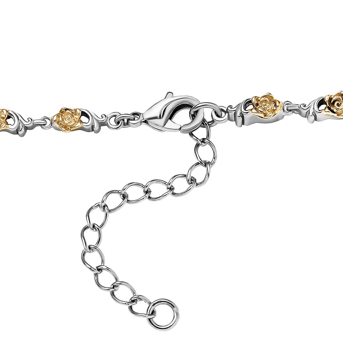 EverTrue Autumn Alexite and Brazilian Citrine 13.00 ctw Rose Flower Necklace in 18K YG Plated and Platinum Bond 18-20 Inches  image number 4