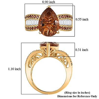EverTrue Autumn Alexite, Multi Gemstone Ring in 18K YG Plated 6.15 ctw (Size 10.0)