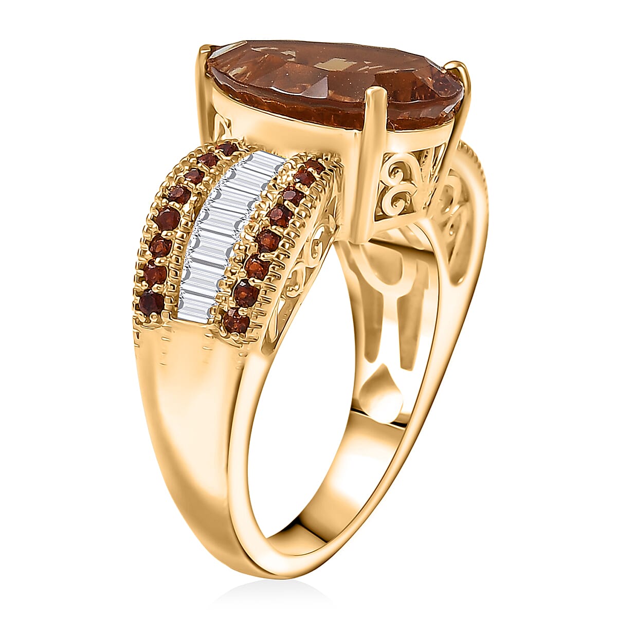 EverTrue Autumn Alexite and Multi Gemstone 6.15 ctw Ring in 18K YG Plated (Size 6.0) image number 3
