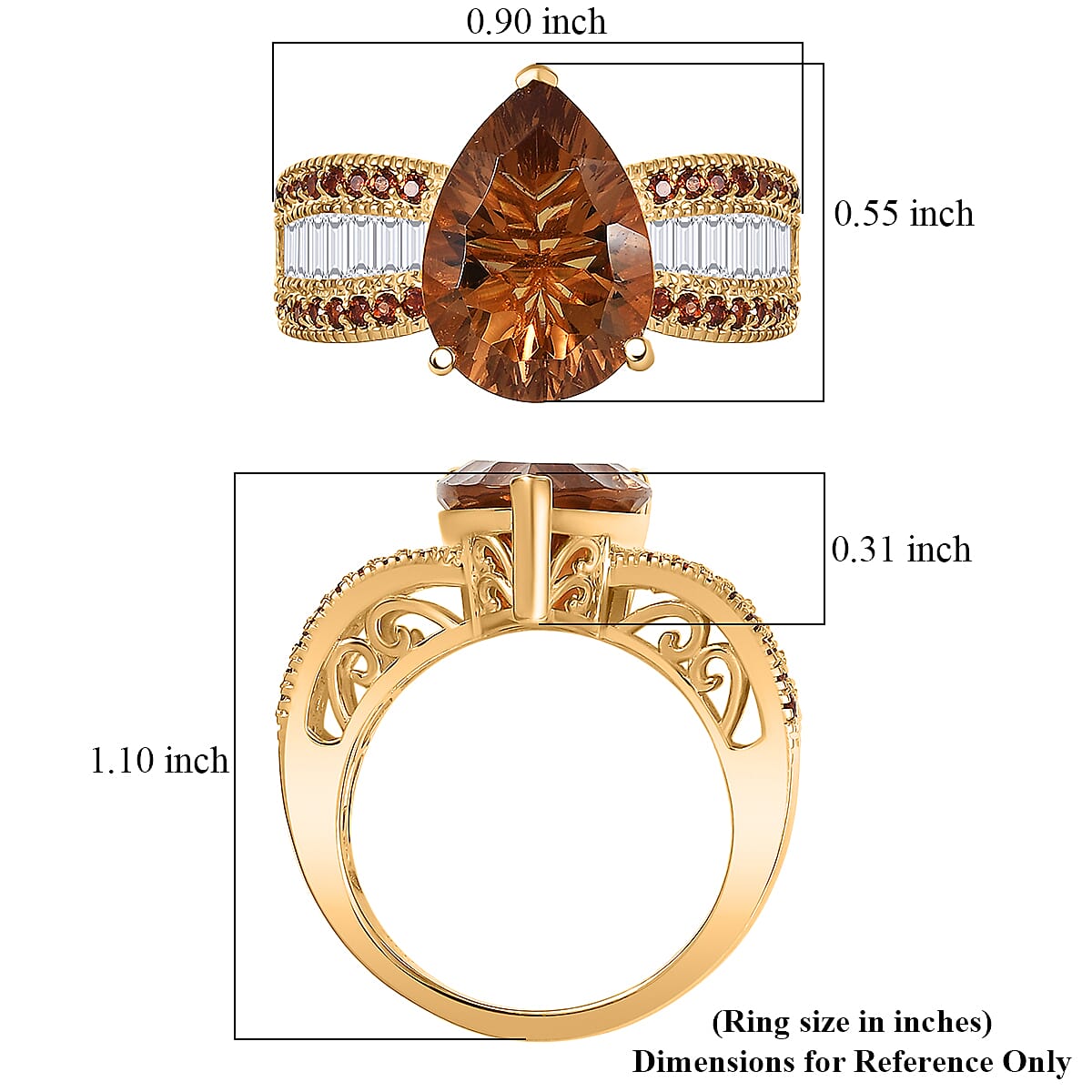 EverTrue Autumn Alexite and Multi Gemstone 6.15 ctw Ring in 18K YG Plated (Size 6.0) image number 5