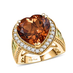 EverTrue Autumn Alexite, Multi Gemstone Ring in 18K YG Plated (Size 7.0) 12.60 ctw
