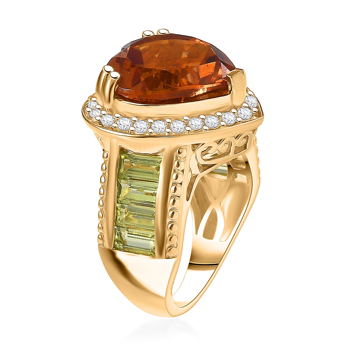 EverTrue Autumn Alexite, Multi Gemstone Ring in 18K YG Plated (Size 7.0) 12.60 ctw image number 3