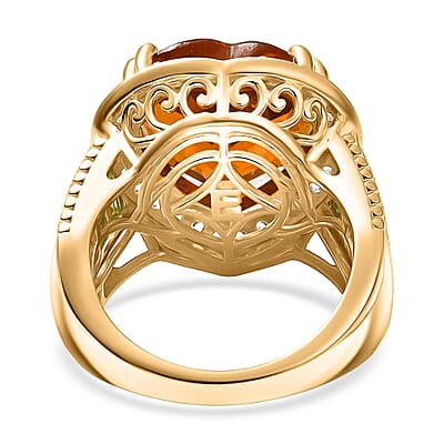 EverTrue Autumn Alexite and Multi Gemstone 12.60 ctw Ring in 18K YG Plated (Size 7.0)