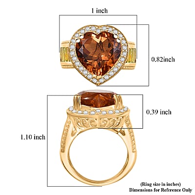 EverTrue Autumn Alexite and Multi Gemstone 12.60 ctw Ring in 18K YG Plated (Size 7.0)